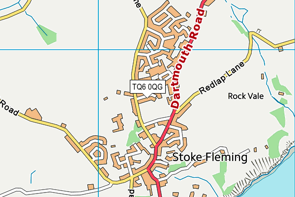 TQ6 0QG map - OS VectorMap District (Ordnance Survey)