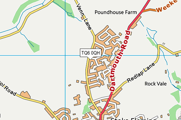 TQ6 0QH map - OS VectorMap District (Ordnance Survey)