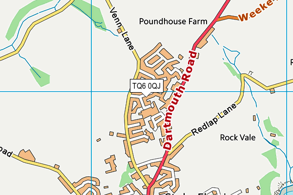 TQ6 0QJ map - OS VectorMap District (Ordnance Survey)
