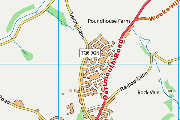 TQ6 0QN map - OS VectorMap District (Ordnance Survey)