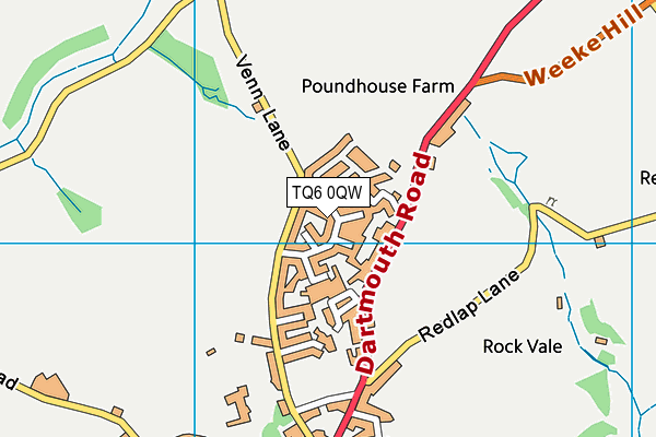 TQ6 0QW map - OS VectorMap District (Ordnance Survey) TQ6 0QW map - OS VectorMap District (Ordnance Survey)