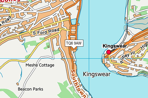 TQ6 9AW map - OS VectorMap District (Ordnance Survey) TQ6 9AW map - OS VectorMap District (Ordnance Survey)