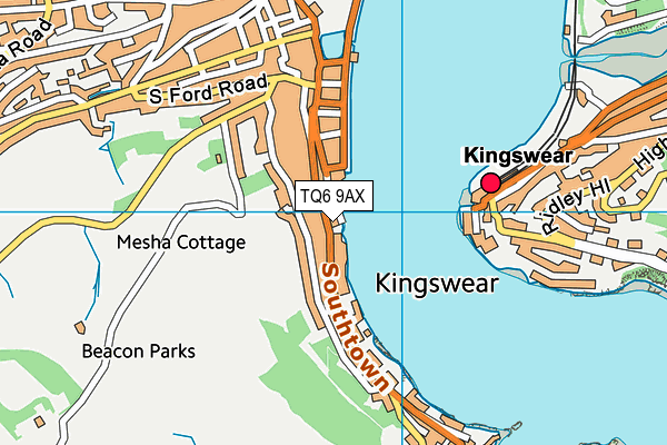 TQ6 9AX map - OS VectorMap District (Ordnance Survey)