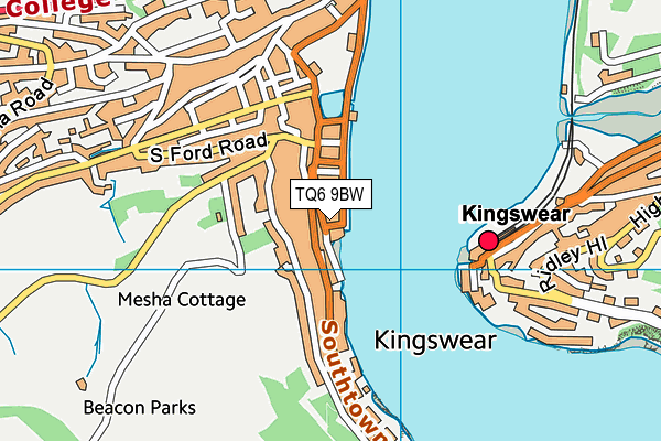 TQ6 9BW map - OS VectorMap District (Ordnance Survey) TQ6 9BW map - OS VectorMap District (Ordnance Survey)