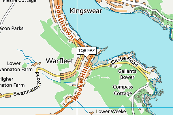 TQ6 9BZ map - OS VectorMap District (Ordnance Survey) TQ6 9BZ map - OS VectorMap District (Ordnance Survey)