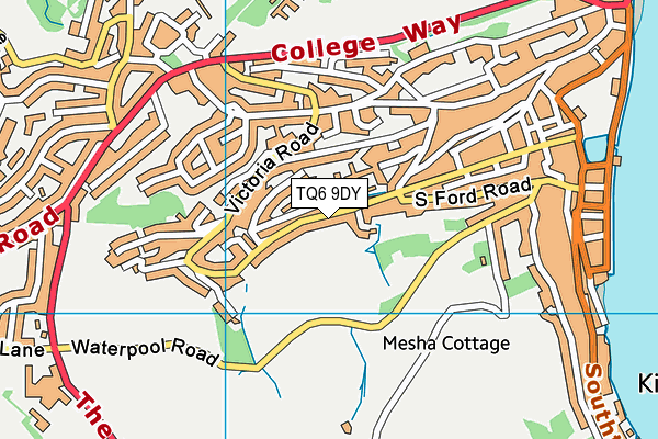 TQ6 9DY map - OS VectorMap District (Ordnance Survey)