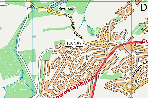 TQ6 9JW map - OS VectorMap District (Ordnance Survey)