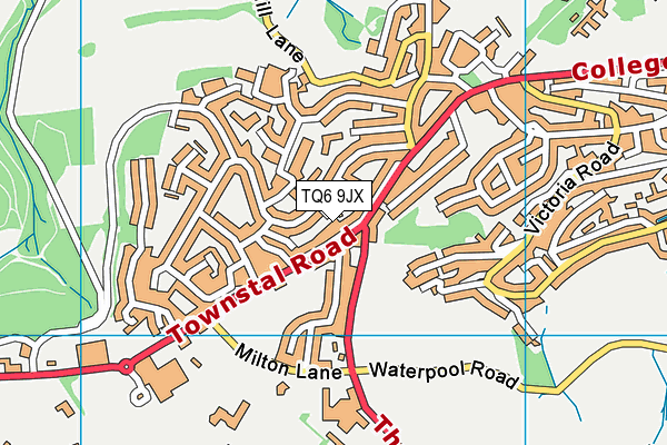 TQ6 9JX map - OS VectorMap District (Ordnance Survey) TQ6 9JX map - OS VectorMap District (Ordnance Survey)