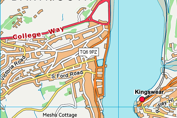 TQ6 9PZ map - OS VectorMap District (Ordnance Survey)