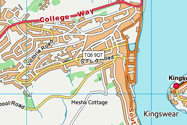 TQ6 9QT map - OS VectorMap District (Ordnance Survey) TQ6 9QT map - OS VectorMap District (Ordnance Survey)