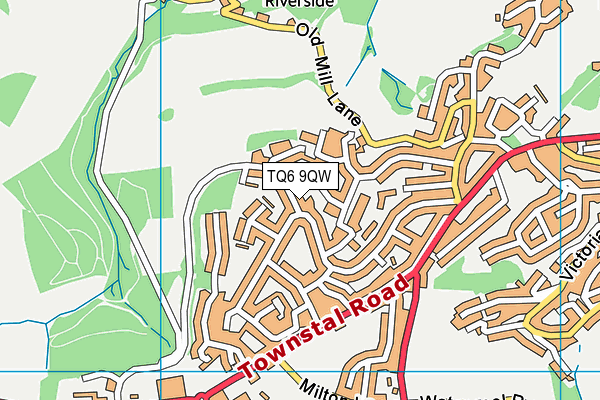 TQ6 9QW map - OS VectorMap District (Ordnance Survey)