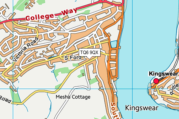 TQ6 9QX map - OS VectorMap District (Ordnance Survey) TQ6 9QX map - OS VectorMap District (Ordnance Survey)
