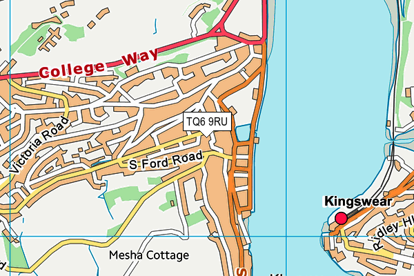 TQ6 9RU map - OS VectorMap District (Ordnance Survey)