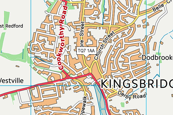 TQ7 1AA map - OS VectorMap District (Ordnance Survey)