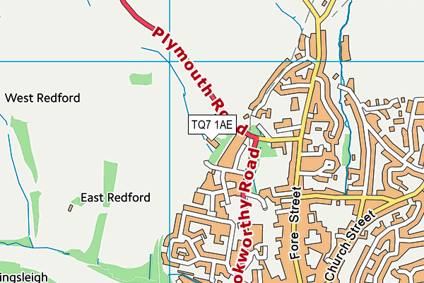 TQ7 1AE map - OS VectorMap District (Ordnance Survey) TQ7 1AE map - OS VectorMap District (Ordnance Survey)