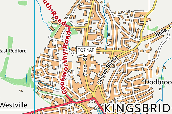 TQ7 1AF map - OS VectorMap District (Ordnance Survey) TQ7 1AF map - OS VectorMap District (Ordnance Survey)