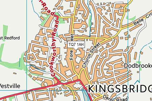 TQ7 1AH map - OS VectorMap District (Ordnance Survey)