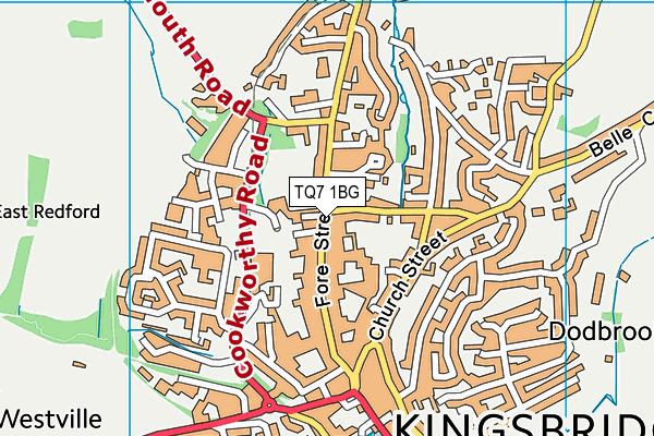 TQ7 1BG map - OS VectorMap District (Ordnance Survey) TQ7 1BG map - OS VectorMap District (Ordnance Survey)