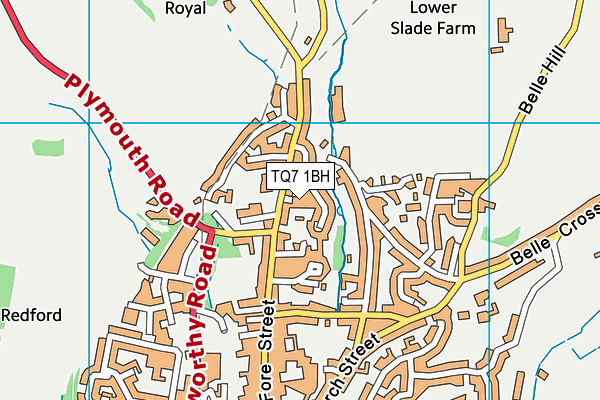 TQ7 1BH map - OS VectorMap District (Ordnance Survey)