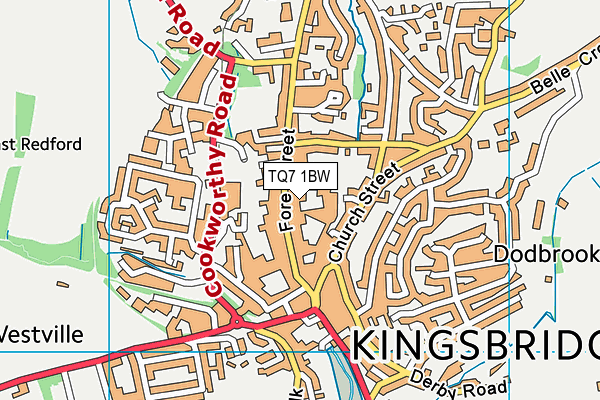 TQ7 1BW map - OS VectorMap District (Ordnance Survey)