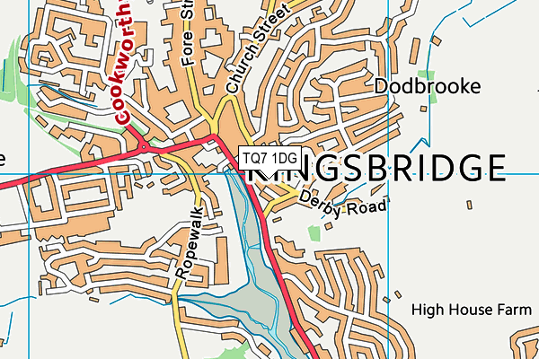 TQ7 1DG map - OS VectorMap District (Ordnance Survey)