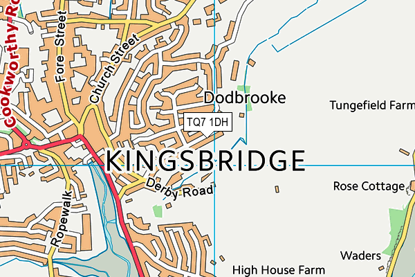TQ7 1DH map - OS VectorMap District (Ordnance Survey)