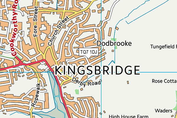 TQ7 1DJ map - OS VectorMap District (Ordnance Survey)
