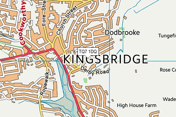 TQ7 1DQ map - OS VectorMap District (Ordnance Survey)