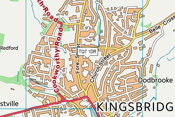 TQ7 1DR map - OS VectorMap District (Ordnance Survey)