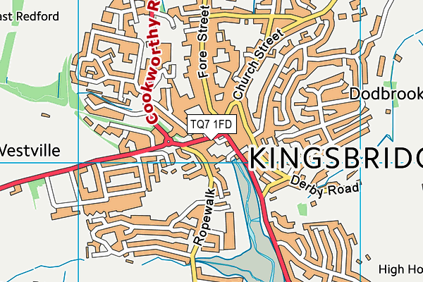 TQ7 1FD map - OS VectorMap District (Ordnance Survey) TQ7 1FD map - OS VectorMap District (Ordnance Survey)