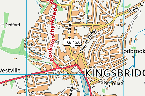 TQ7 1GA map - OS VectorMap District (Ordnance Survey)