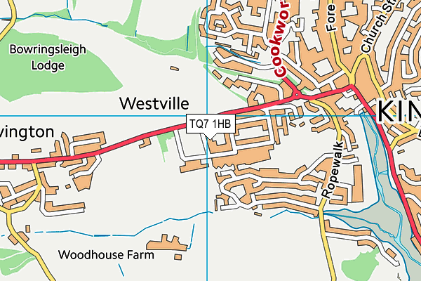 TQ7 1HB map - OS VectorMap District (Ordnance Survey)
