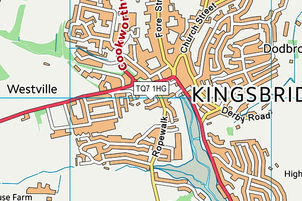 TQ7 1HG map - OS VectorMap District (Ordnance Survey)