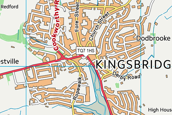 TQ7 1HS map - OS VectorMap District (Ordnance Survey)