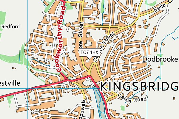 TQ7 1HX map - OS VectorMap District (Ordnance Survey) TQ7 1HX map - OS VectorMap District (Ordnance Survey)