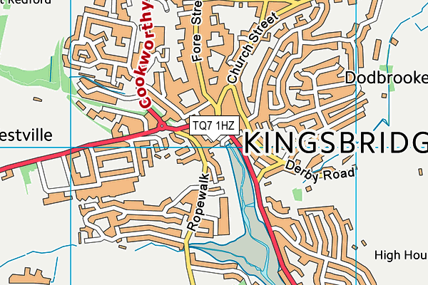 TQ7 1HZ map - OS VectorMap District (Ordnance Survey)