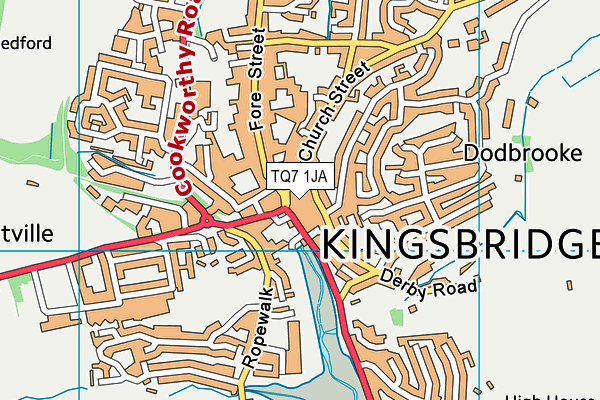 TQ7 1JA map - OS VectorMap District (Ordnance Survey)