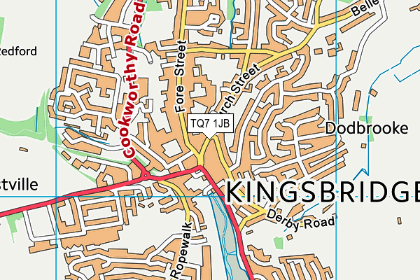 TQ7 1JB map - OS VectorMap District (Ordnance Survey)