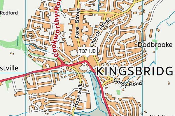TQ7 1JD map - OS VectorMap District (Ordnance Survey)