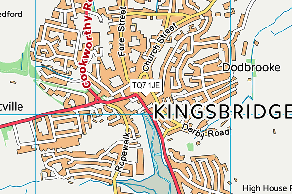 TQ7 1JE map - OS VectorMap District (Ordnance Survey)
