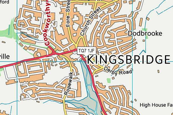 TQ7 1JF map - OS VectorMap District (Ordnance Survey) TQ7 1JF map - OS VectorMap District (Ordnance Survey)
