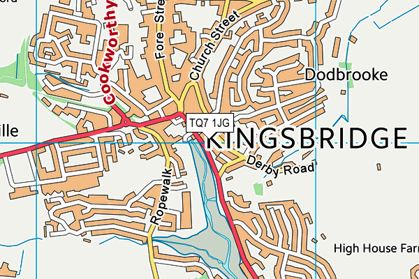 TQ7 1JG map - OS VectorMap District (Ordnance Survey)
