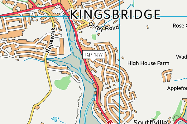 TQ7 1JW map - OS VectorMap District (Ordnance Survey)