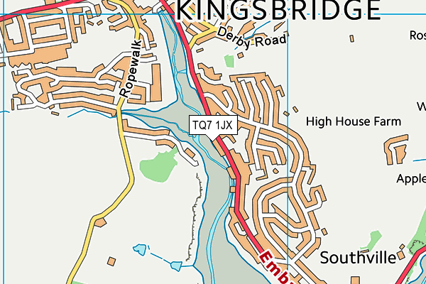 TQ7 1JX map - OS VectorMap District (Ordnance Survey)