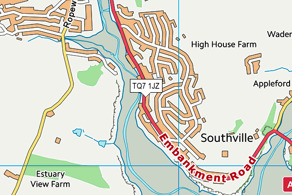TQ7 1JZ map - OS VectorMap District (Ordnance Survey)