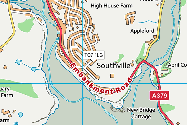 TQ7 1LG map - OS VectorMap District (Ordnance Survey)