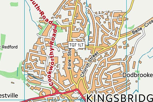 TQ7 1LT map - OS VectorMap District (Ordnance Survey)