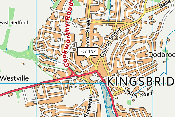 TQ7 1NZ map - OS VectorMap District (Ordnance Survey) TQ7 1NZ map - OS VectorMap District (Ordnance Survey)