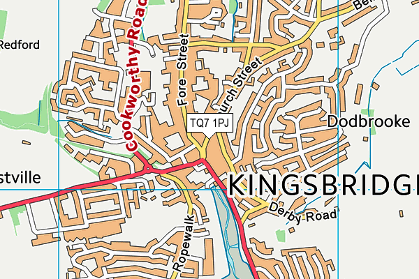 TQ7 1PJ map - OS VectorMap District (Ordnance Survey) TQ7 1PJ map - OS VectorMap District (Ordnance Survey)