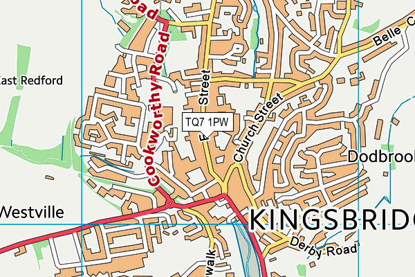 TQ7 1PW map - OS VectorMap District (Ordnance Survey)